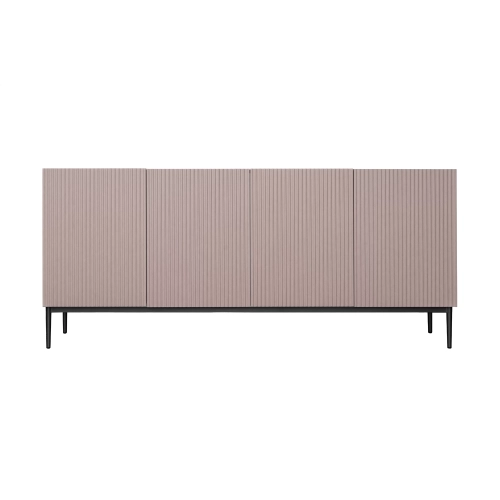 Komoda Nicole 200 cm z metalowymi nogami - antyczny róż / czarne nóżki - Limitowana oferta